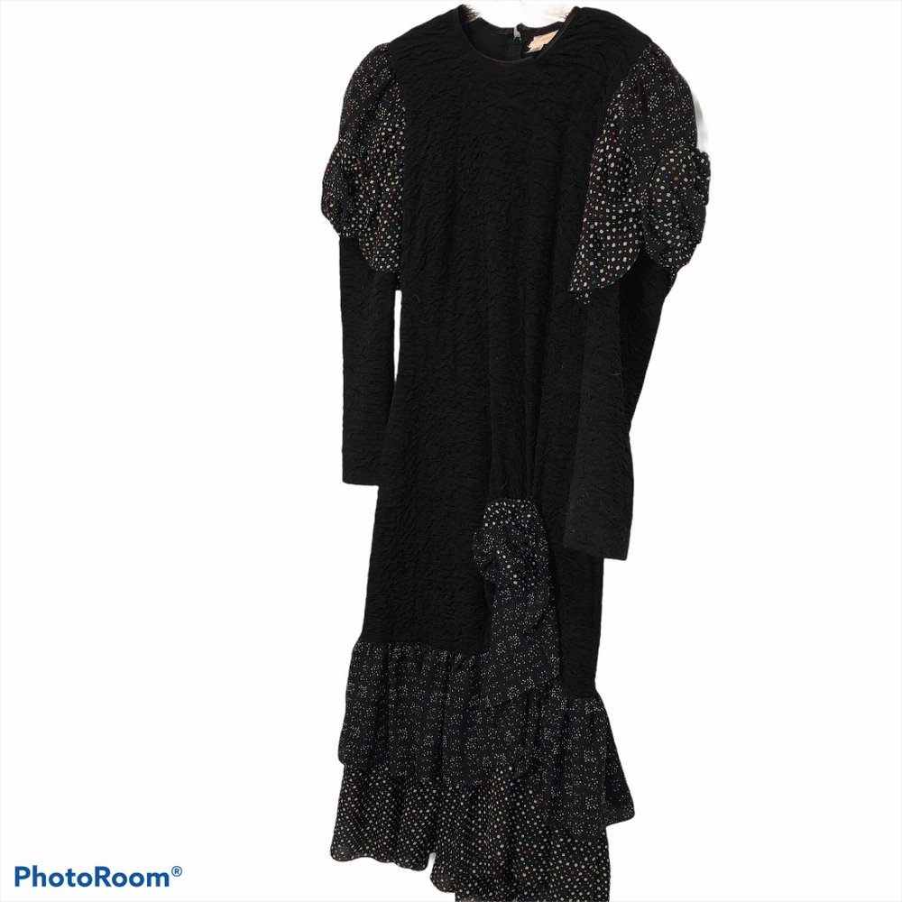 Lorritt Kabala Attitudes VINTAGE blk confetti dres